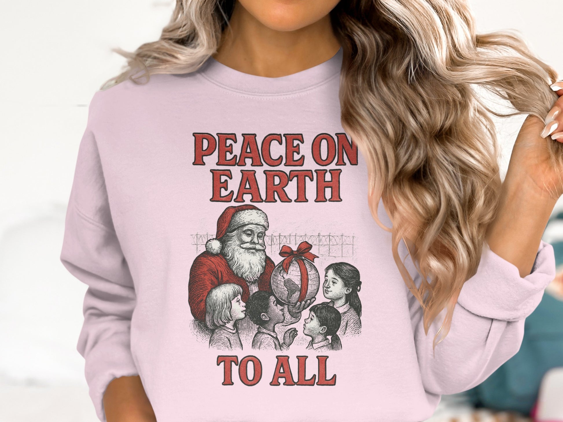 Peace on Earth to All Santa Claus Sweatshirt Product