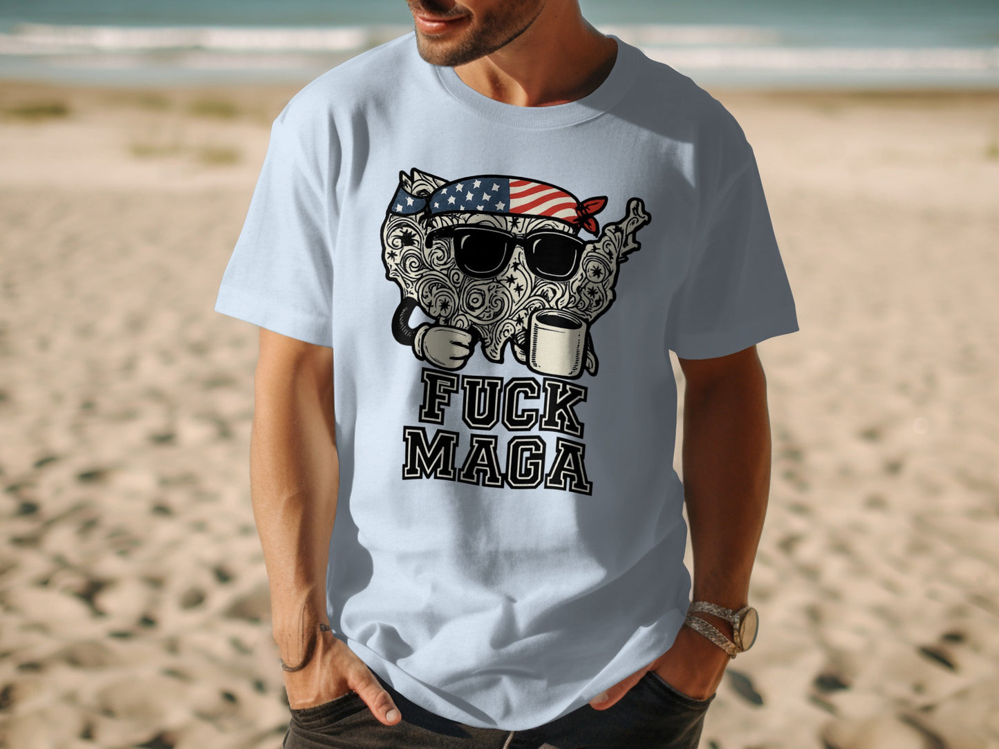 Patriotic Design Fuck MAGA Bold Statement T-shirt product