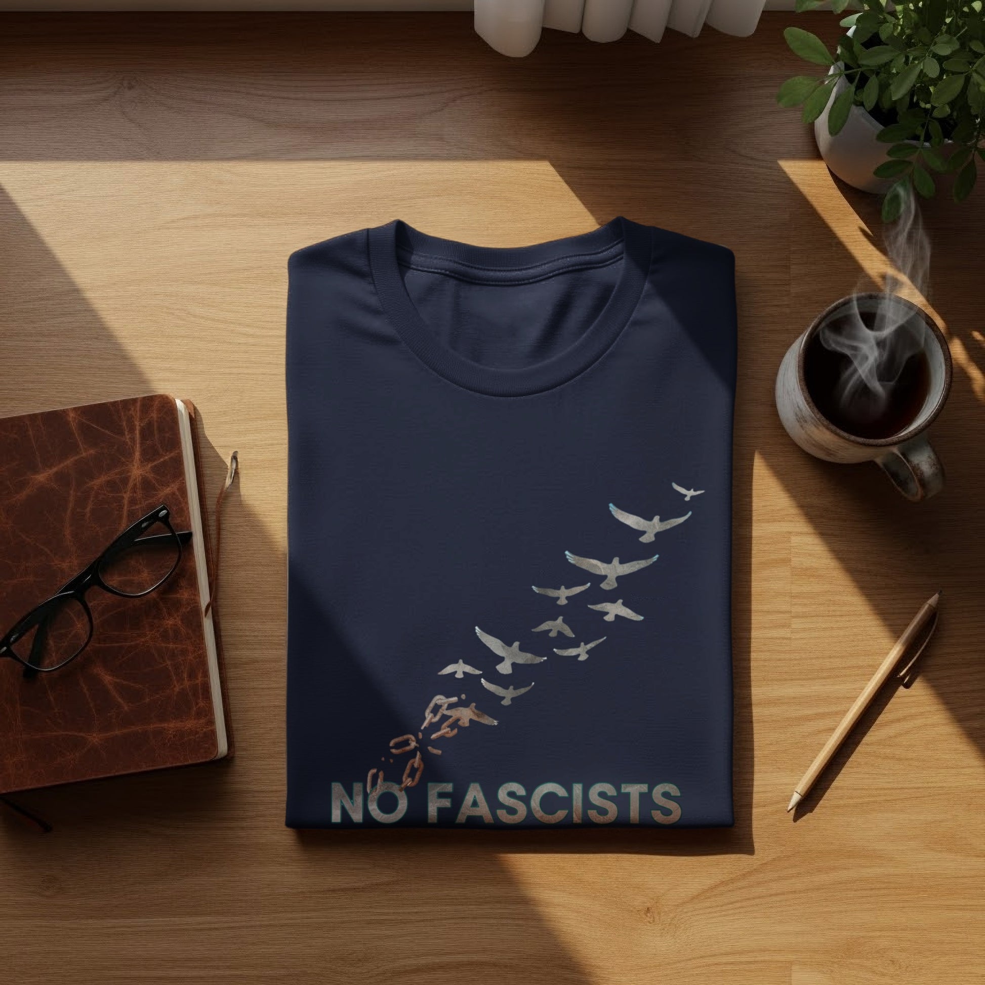 No Fascists Theme with Flying Birds Shirt