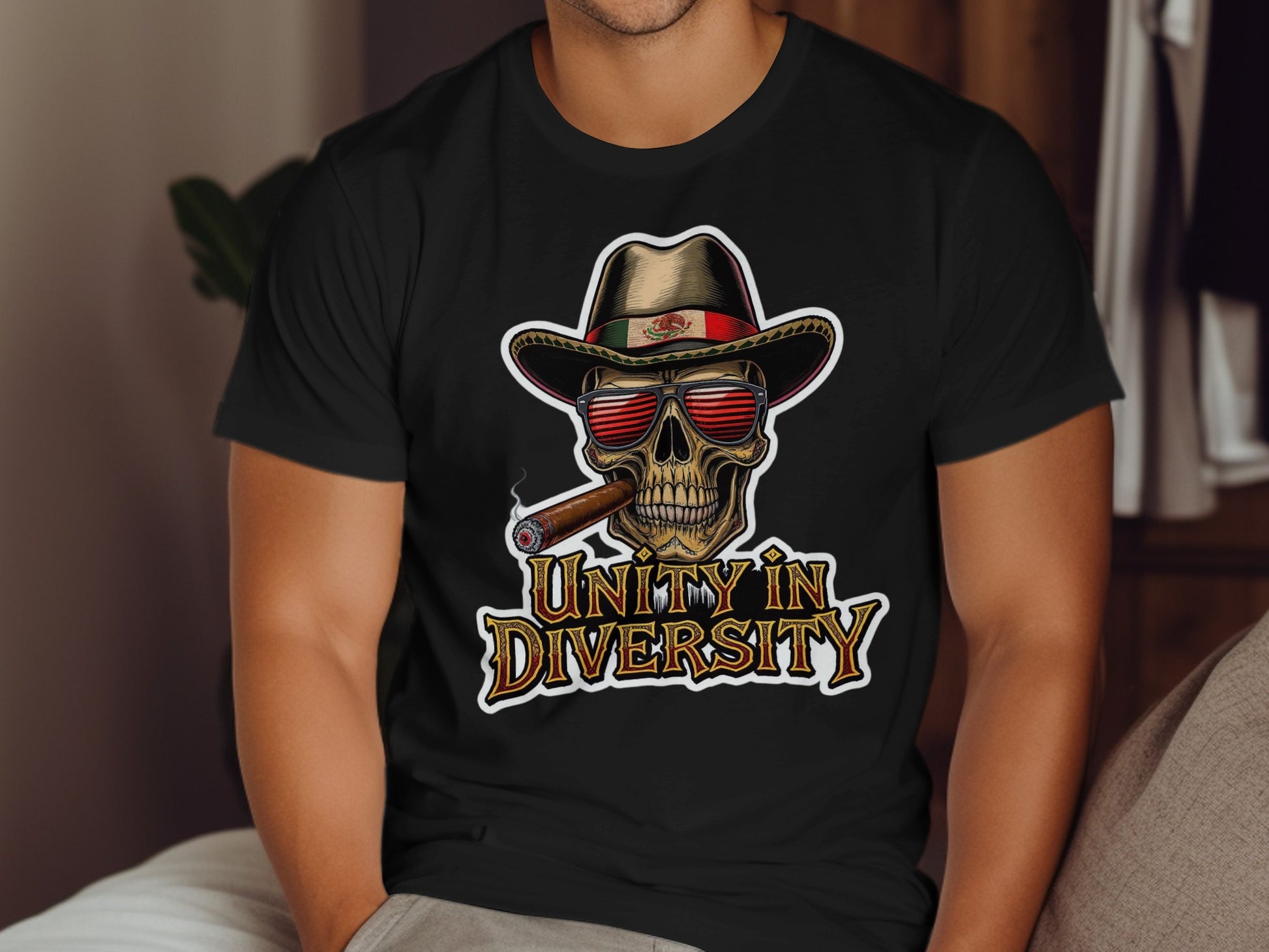 Unity in Diversity Skull with Hat T-shirt product