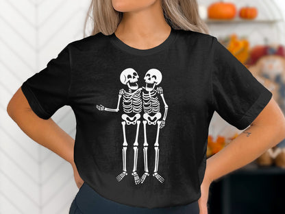 Skeleton Couple Graphic Black T-Shirt product type