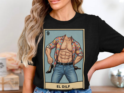 Vibrant Graphic El DILF Playing Card Black T-shirt product