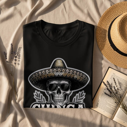 Unique Skull Art Design Black Tee Shirt product