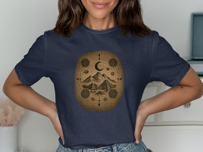 Mystical mountain and moon graphic tee product