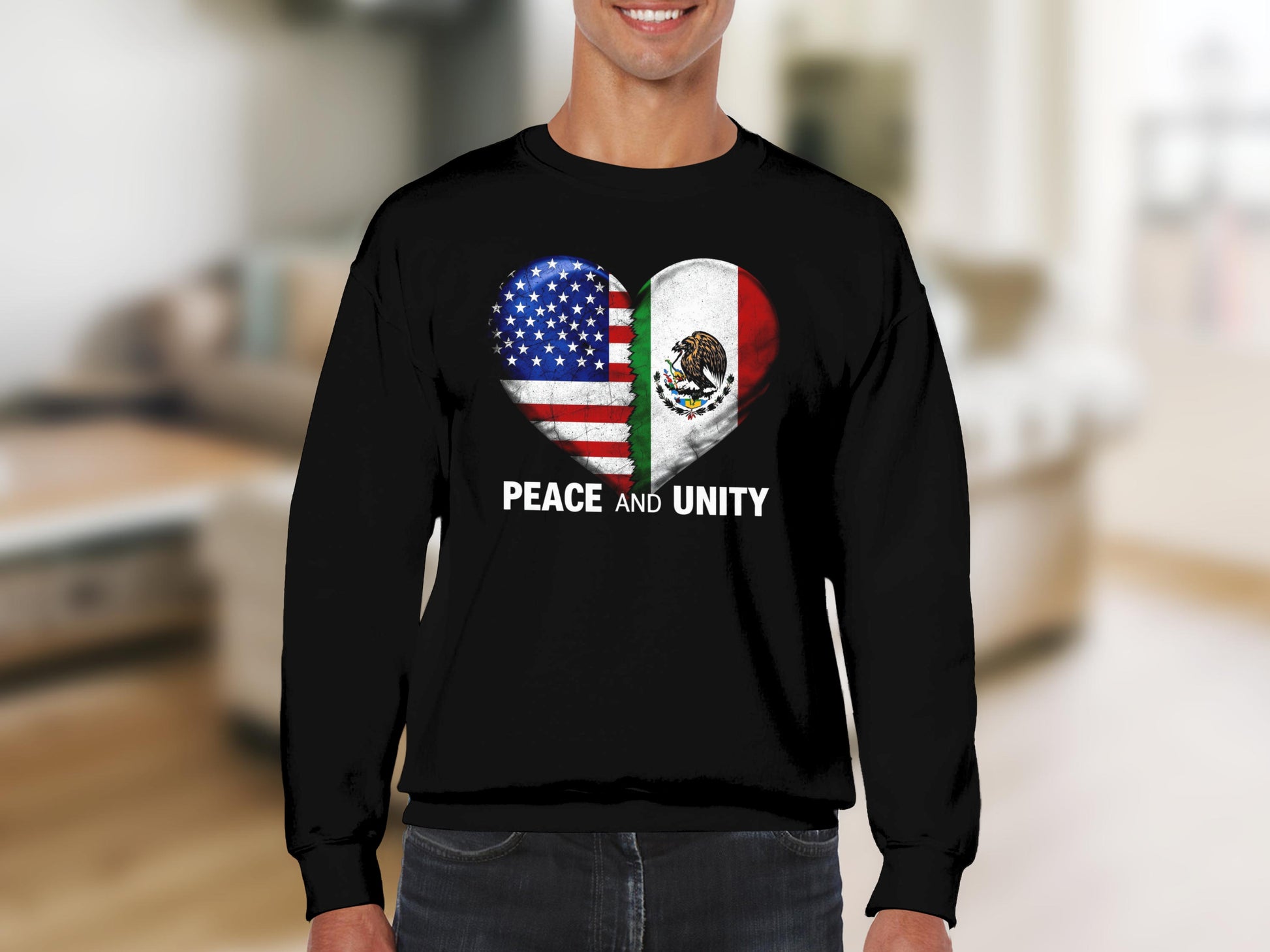 Peace and Unity Heart Flag Graphic Sweatshirt product type