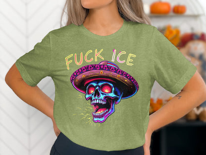 Vibrant Skull With Hat Graphic Statement Shirt product