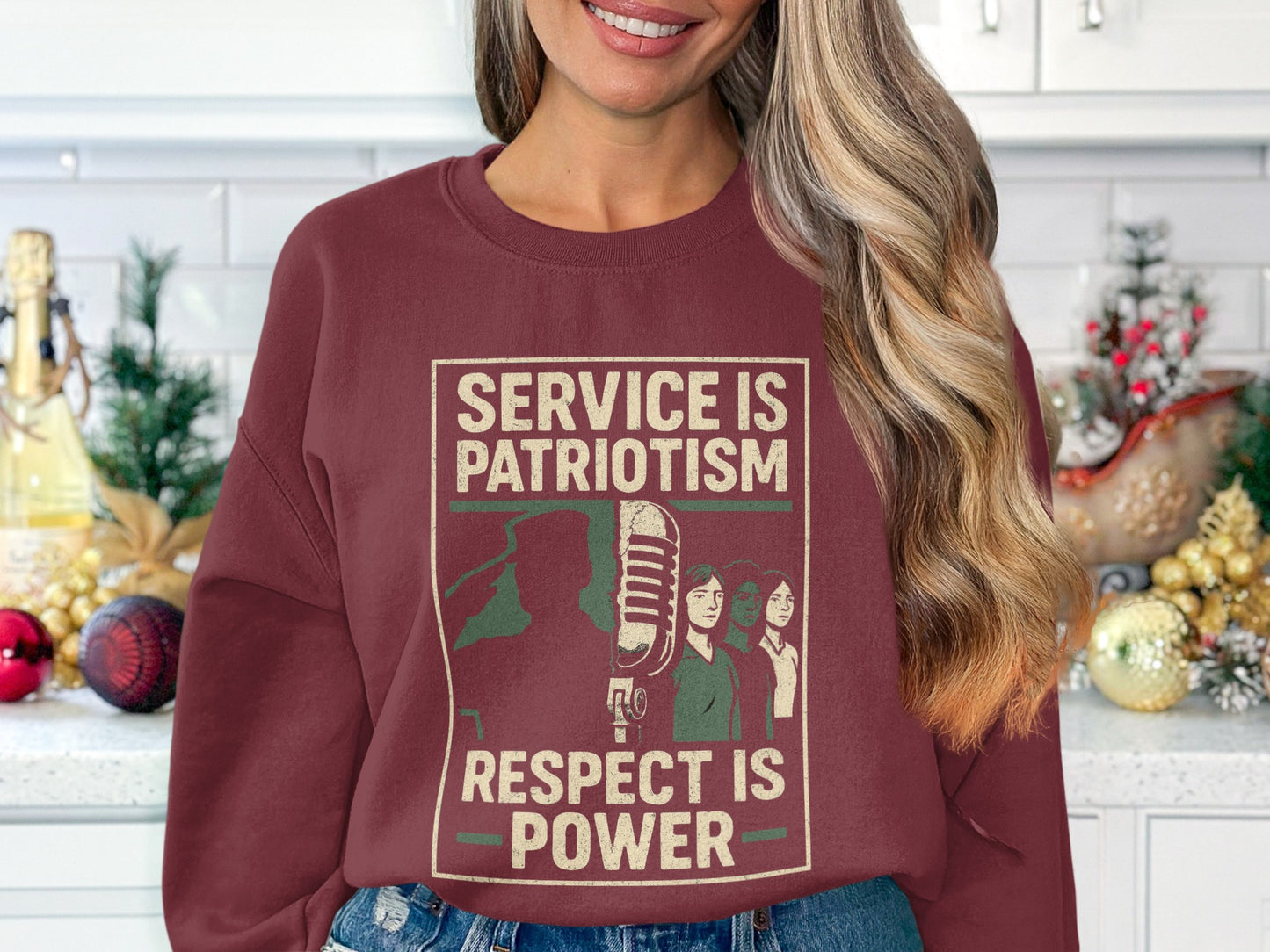 Service Is Patriotism Respect Is Power Sweatshirt product