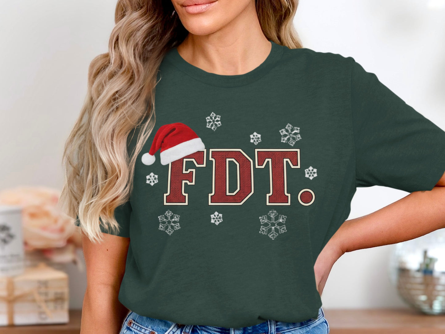 Christmas FDT Holiday Festive Snowflakes T-Shirt