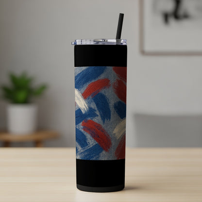 Abstract Design Blue Red White Tumbler Product