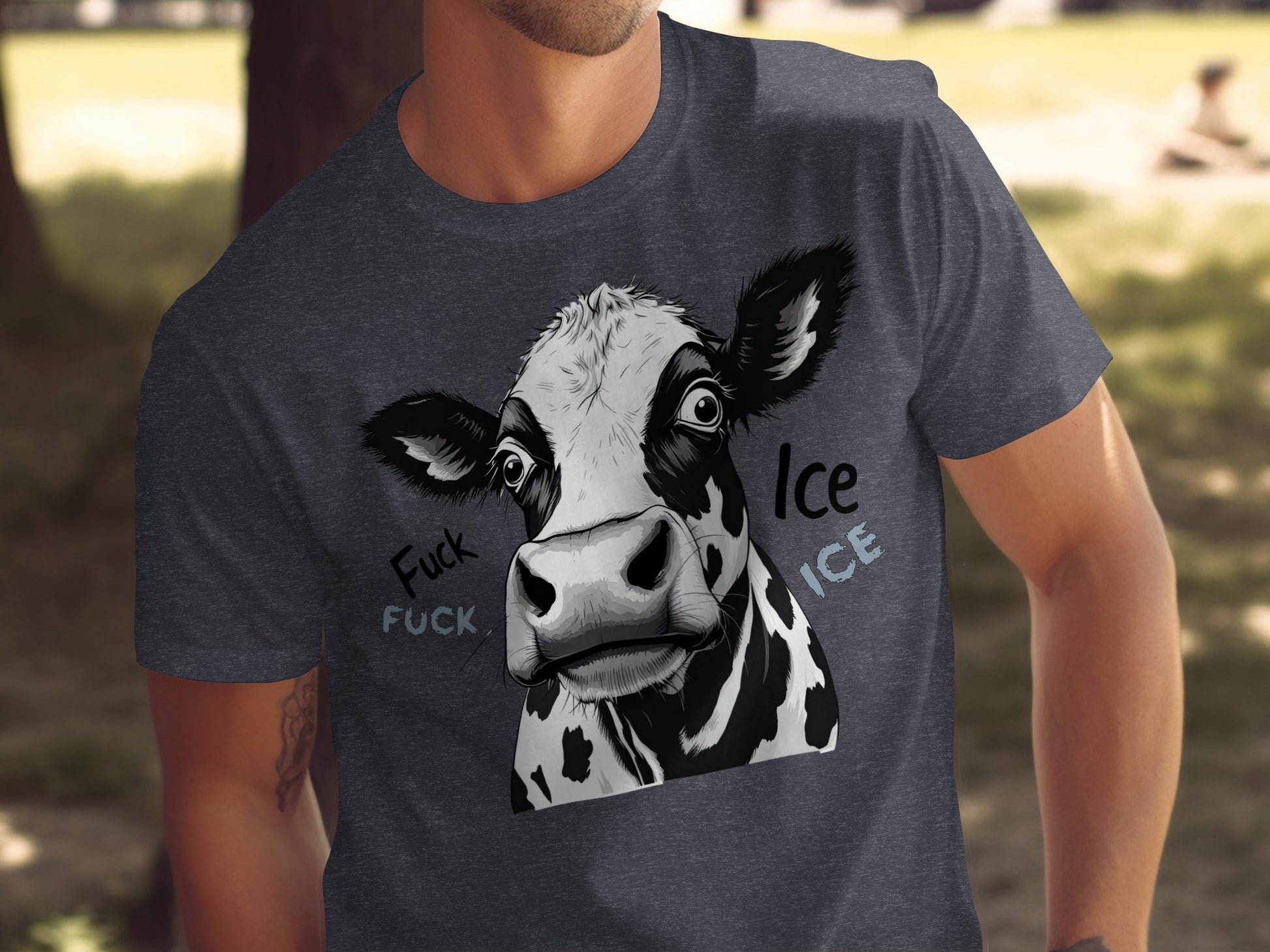 Humorous Cow Ice Cream Themed Graphic T-shirt product