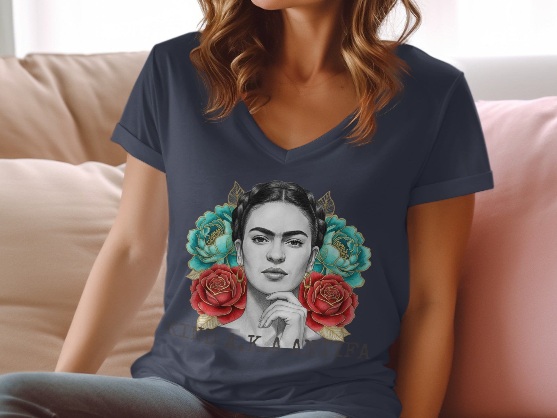 Beautiful Artistic Portrait with Roses Women's T-Shirt