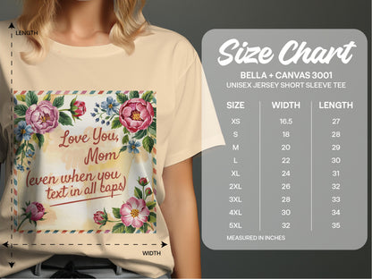 Love You Mom Text in All Caps Short Sleeve Tee product type