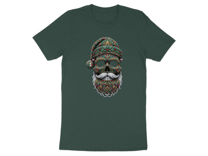 Festive Skull with Santa Hat Creative Graphic T-Shirt