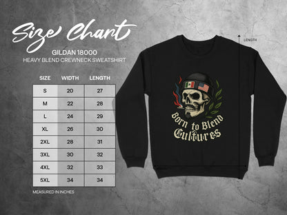 Born to Blend Cultures Skull Crewneck Sweatshirt product