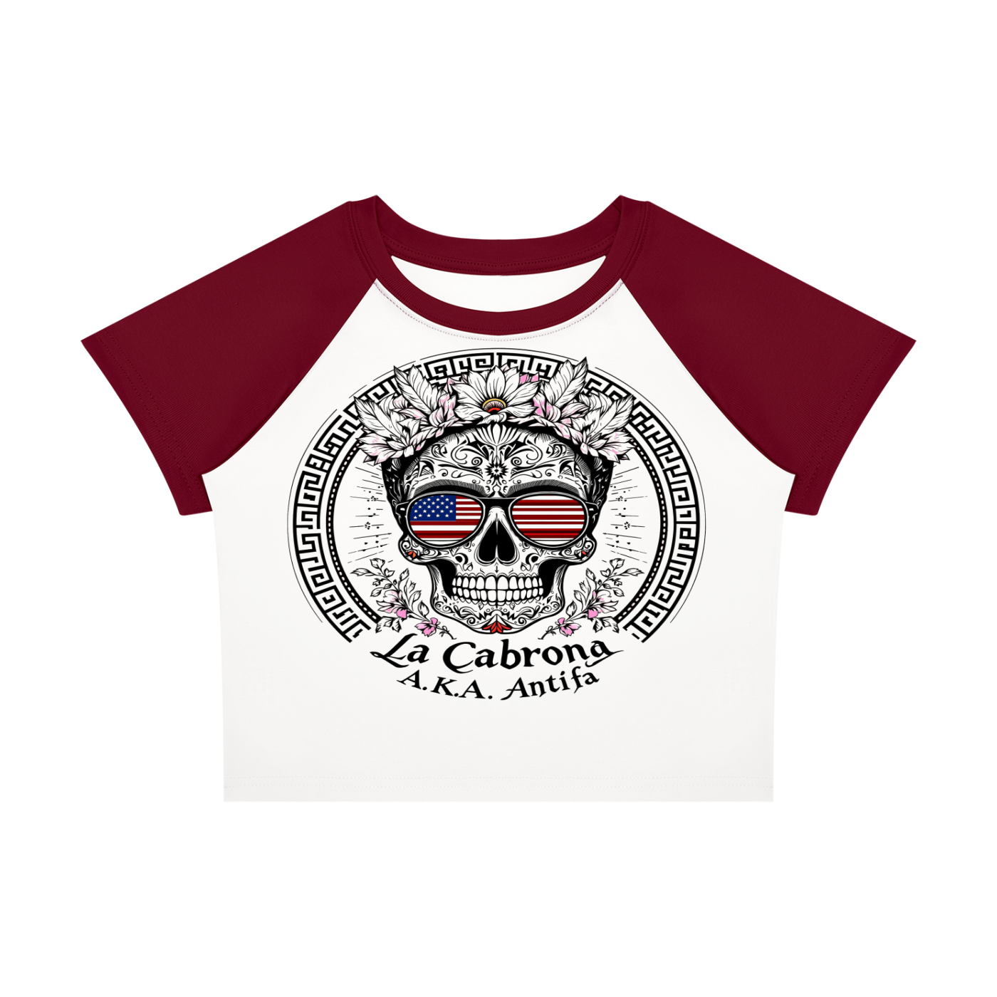 Antifa Funny Crop Tee Women’s Raglan Color Block Baby T-Shirt