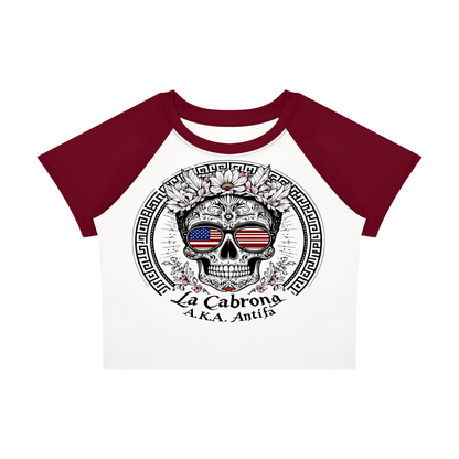 Antifa Funny Crop Tee Women’s Raglan Color Block Baby T-Shirt