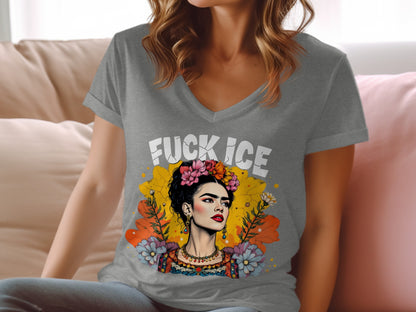 Beautiful Floral Design Fuck Ice Statement Tee