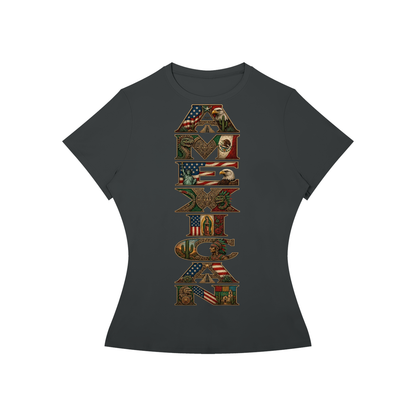 AMEXICAN Pride FDT Subtle Women’s Slim Fit Performance T-Shirt