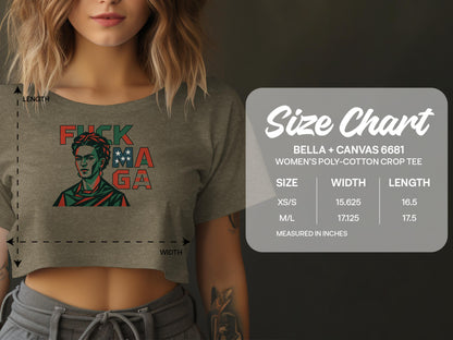 Frida Kahlo Inspired Women's Poly-Cotton Crop Tee product