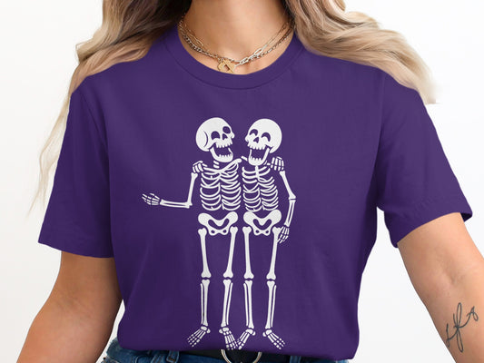Skeletal Duo Graphic Purple Short Sleeve T-Shirt product