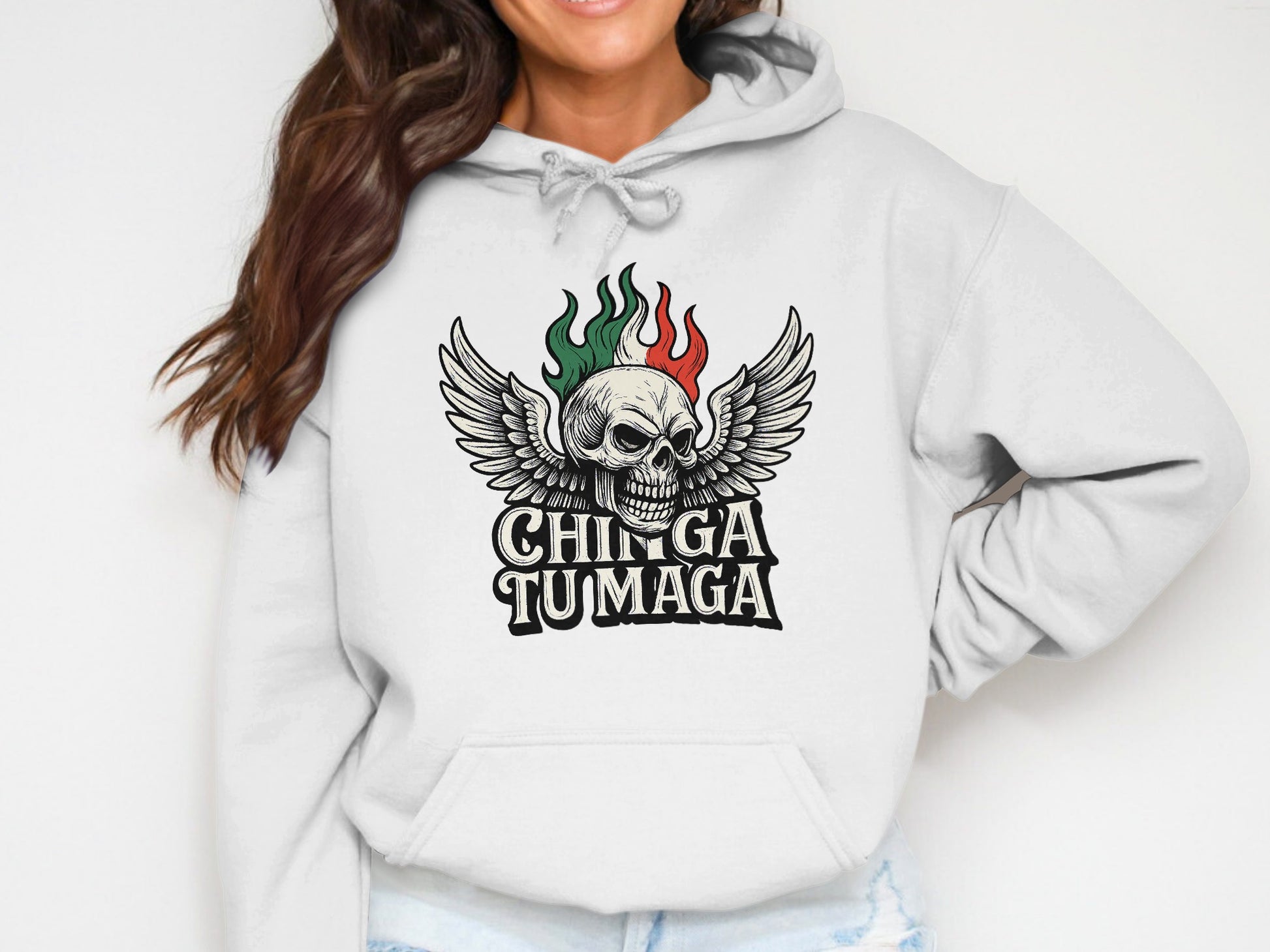 Chingga Tumaga Skull with Wings Graphic Hoodie product