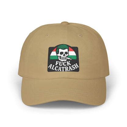 Fuck Alcatrash, FDT, Anti Trump Embroidery Hat. Classic Dad Cap with Skull Design, Casual Hat for Men, Streetwear Accessory, Gift for Dads, Summer Headwear, Inspirational Cap