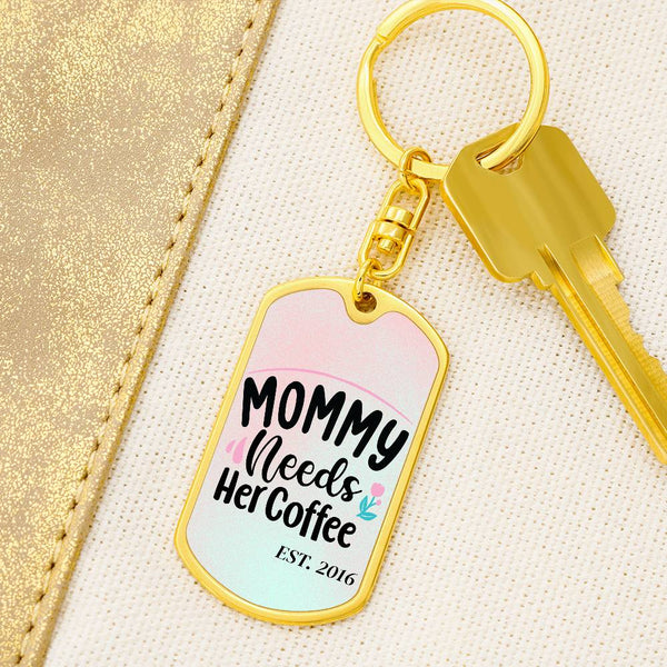 Custom Personalized Gift For Mom, Dog Tag with Swivel Keychain USA Made