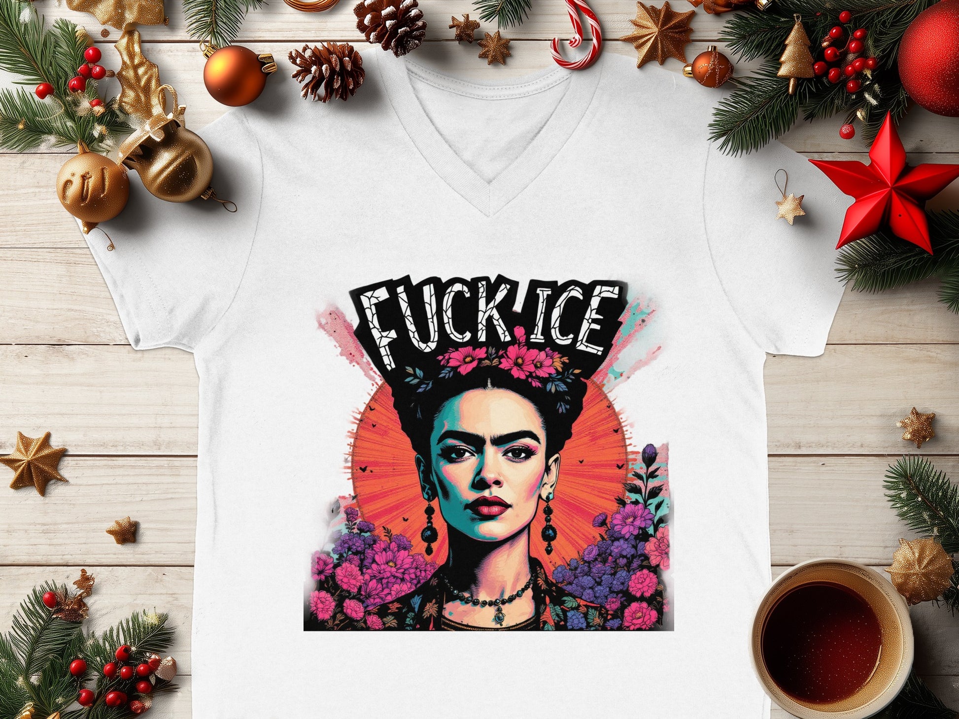 Stylish Frida Artwork Winter Holiday Customized Shirt