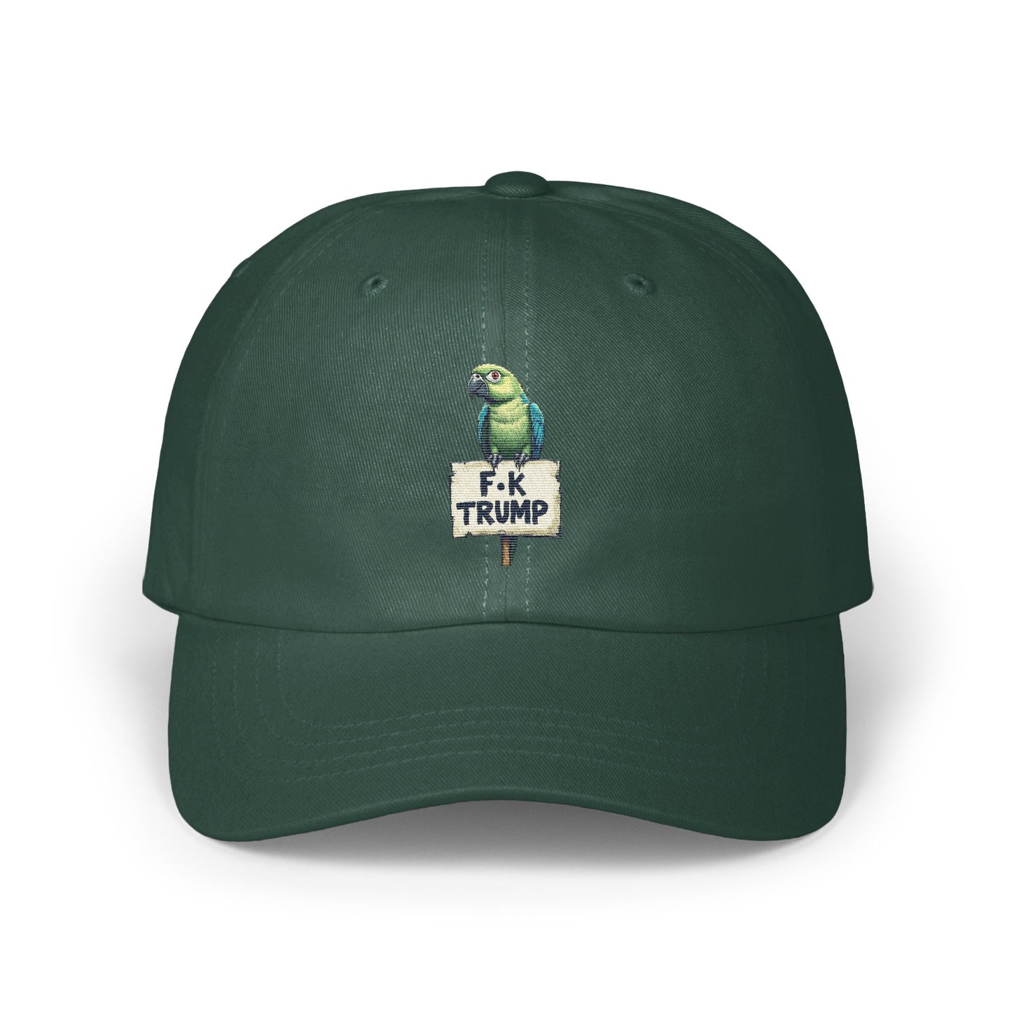 Parrot Holding F-K Trump Sign Statement Hat product