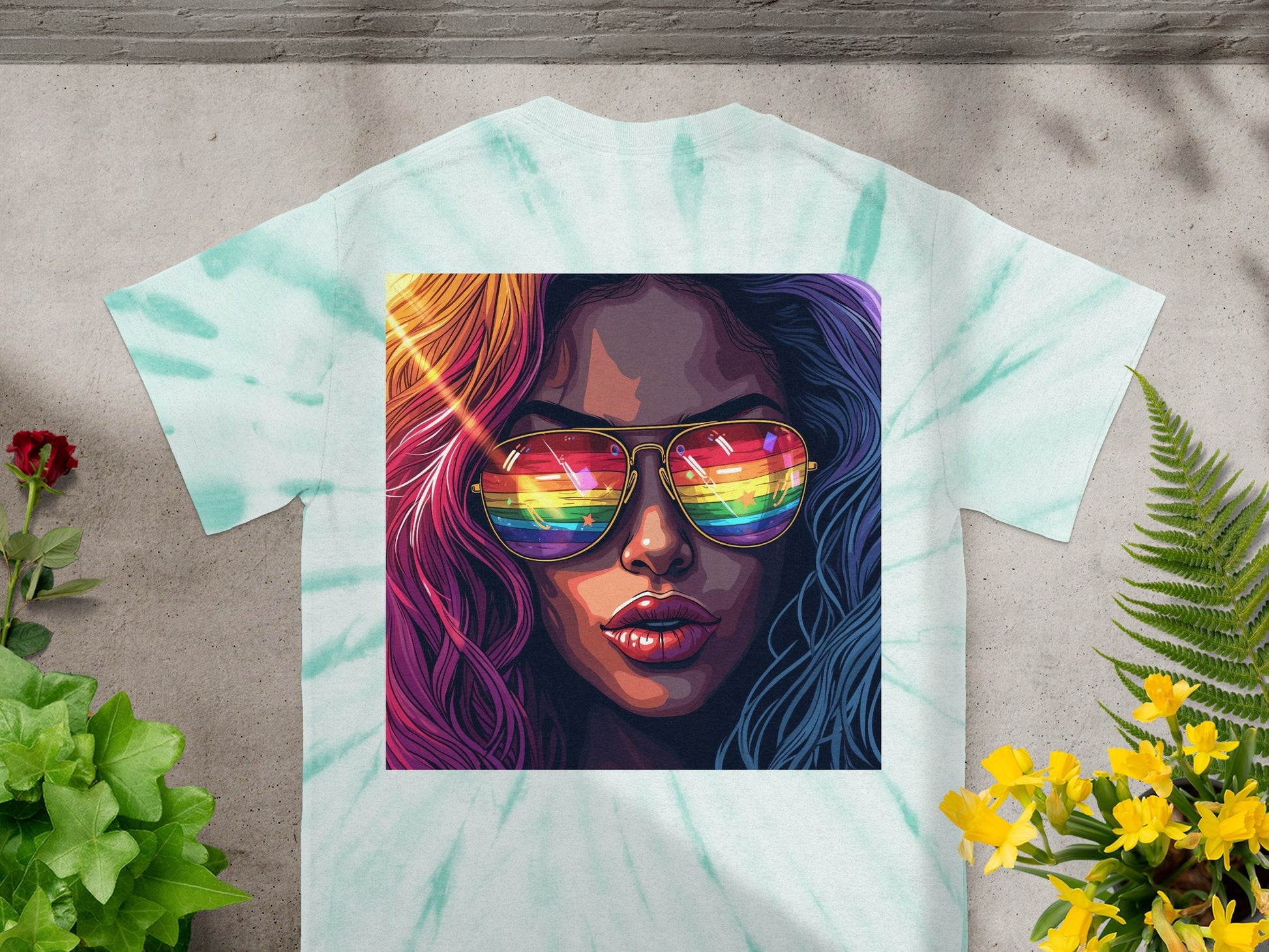 Rainbow Reflection Sunglasses Art Unisex T-shirt product