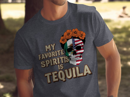 My Favorite Spirit Is Tequila Skull Graphic T-shirt product