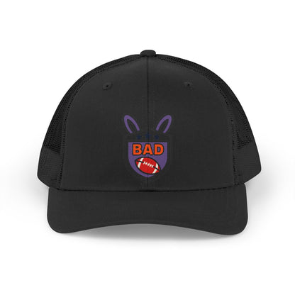 BAD Football Emblem Black Mesh Trucker Hat
