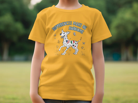 Differences Make Us Awesome Dog Print T-Shirt