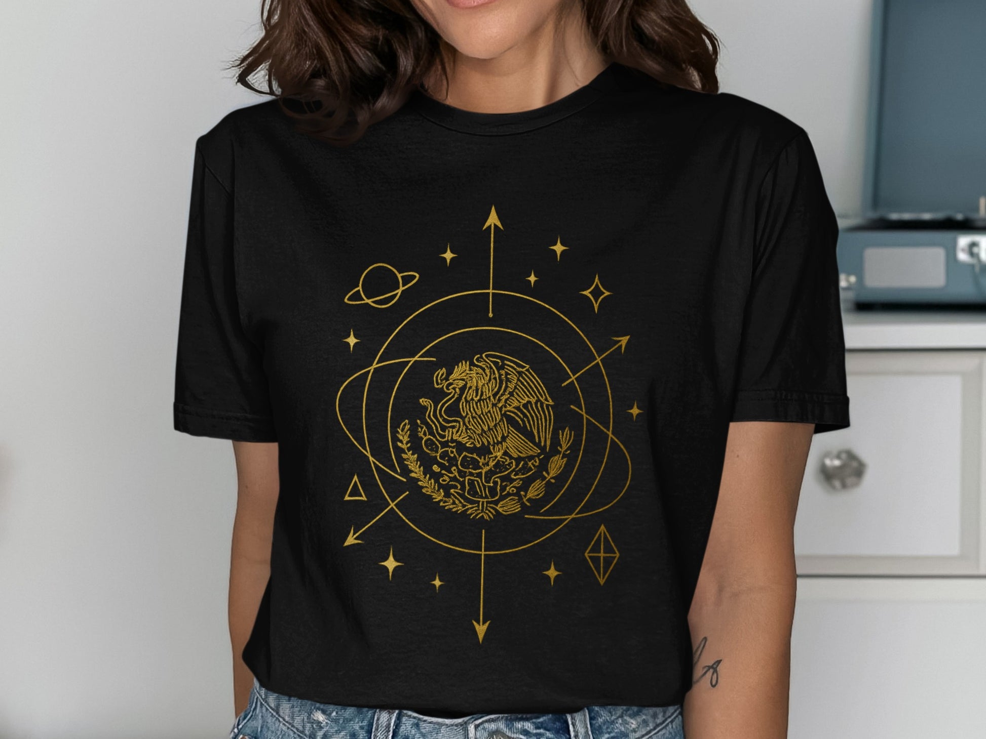 Cosmic Mexican Eagle Graphic Tee product