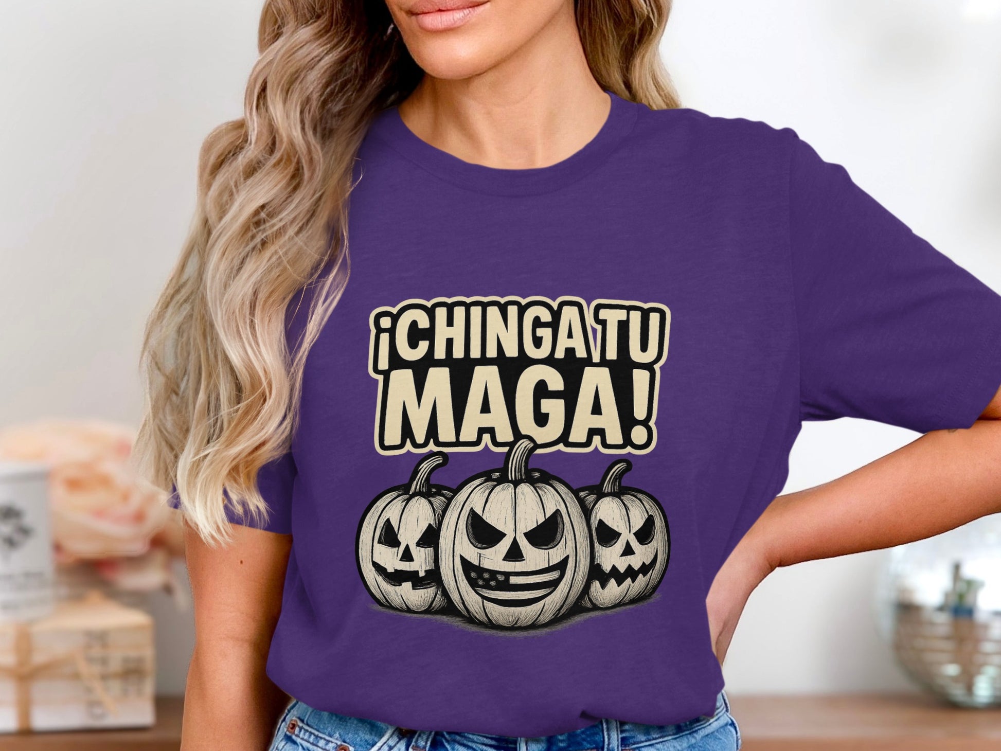Chinga Tu Maga Halloween Pumpkins Graphic T-shirt product