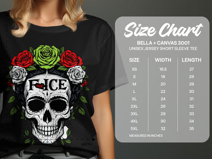 Day of the Dead Skull and Roses Graphic Tee product type