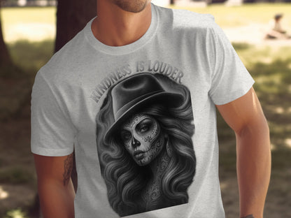 Kindness Is Louder Skull Hat Graphic T-Shirt product
