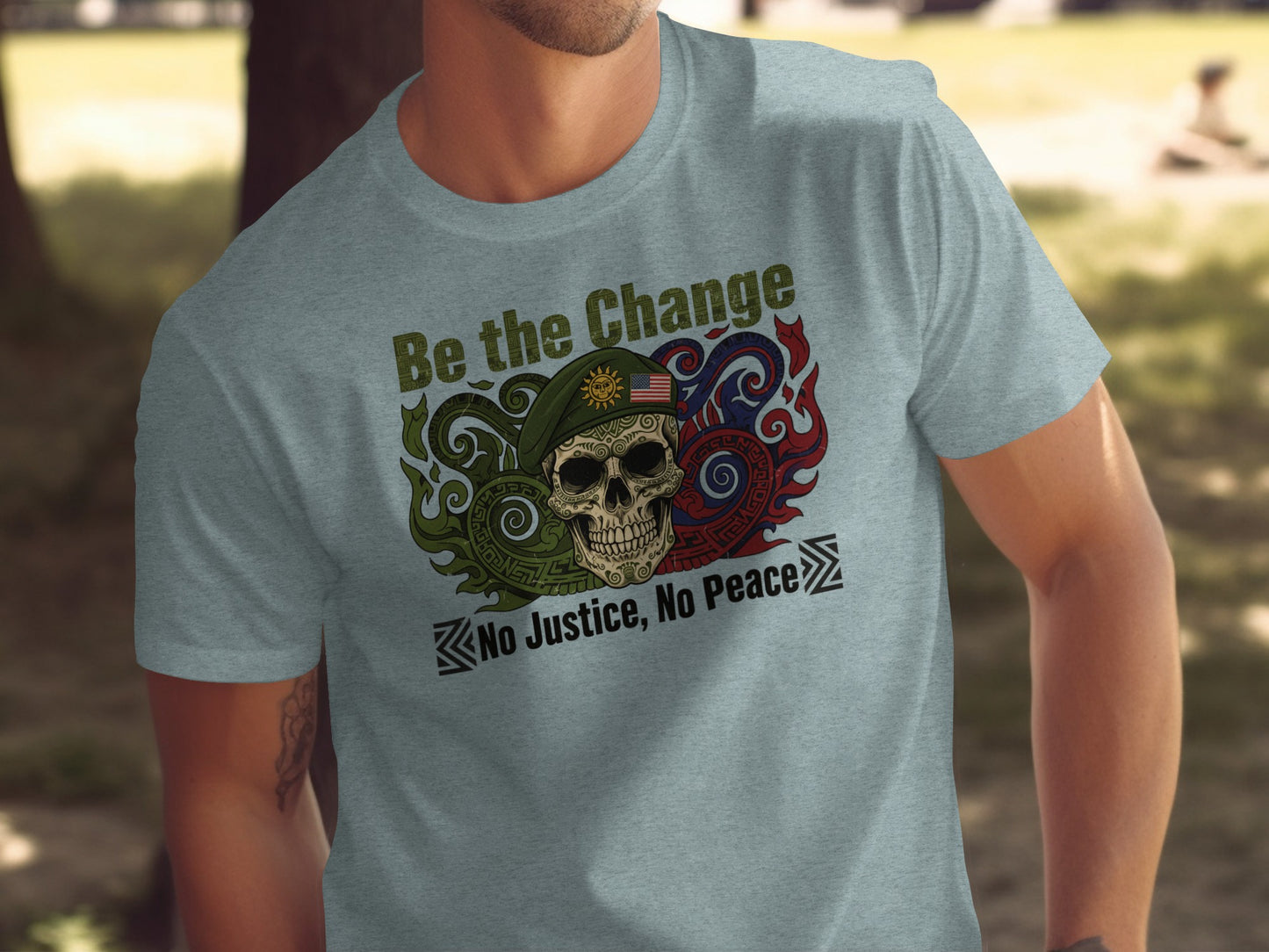 Be the Change No Justice No Peace Graphic T-Shirt