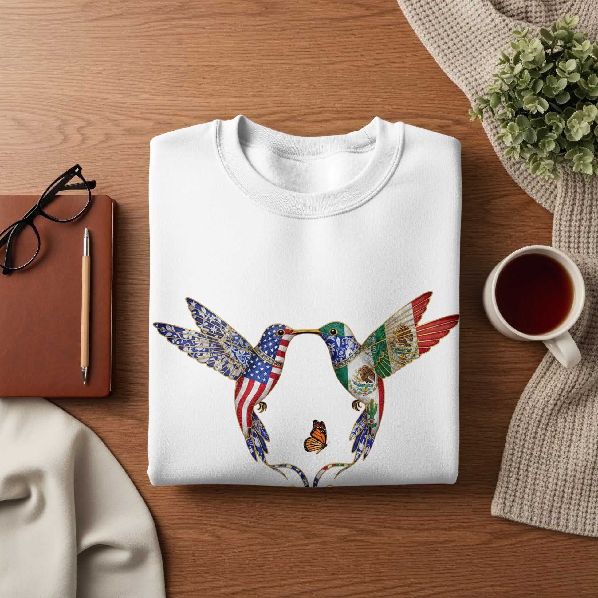 Patriotic Hummingbirds and Butterfly Sweatshirt