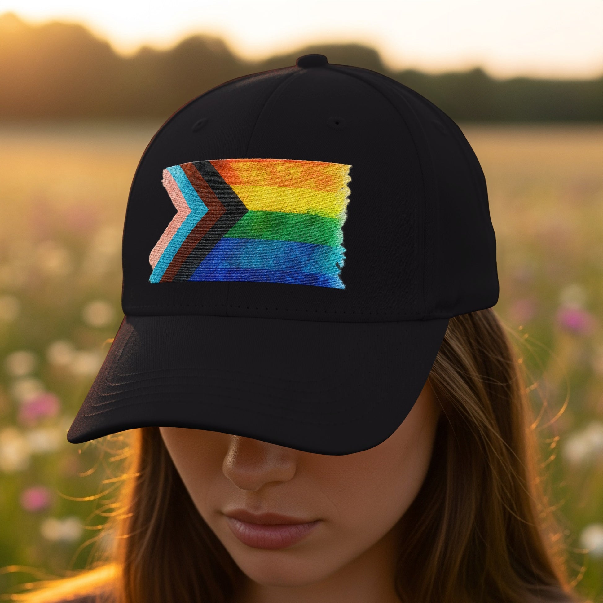 Pride Flag Design Rainbow Pattern Cap product type