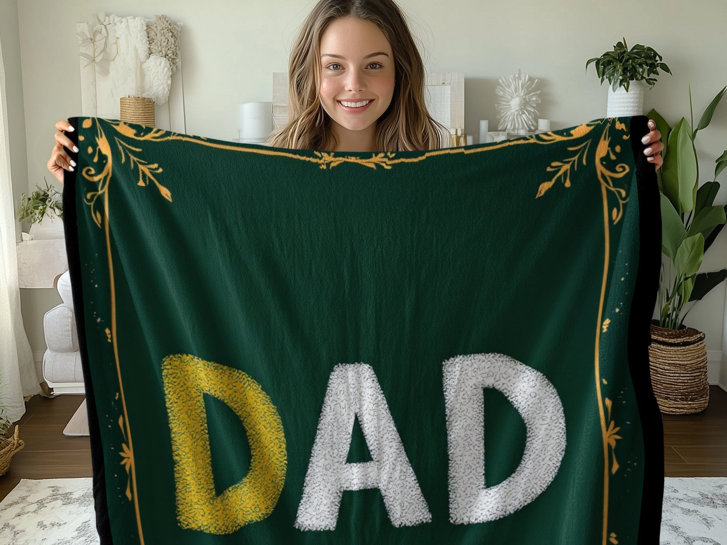 Cozy Warm Blanket Featuring DAD Text Product