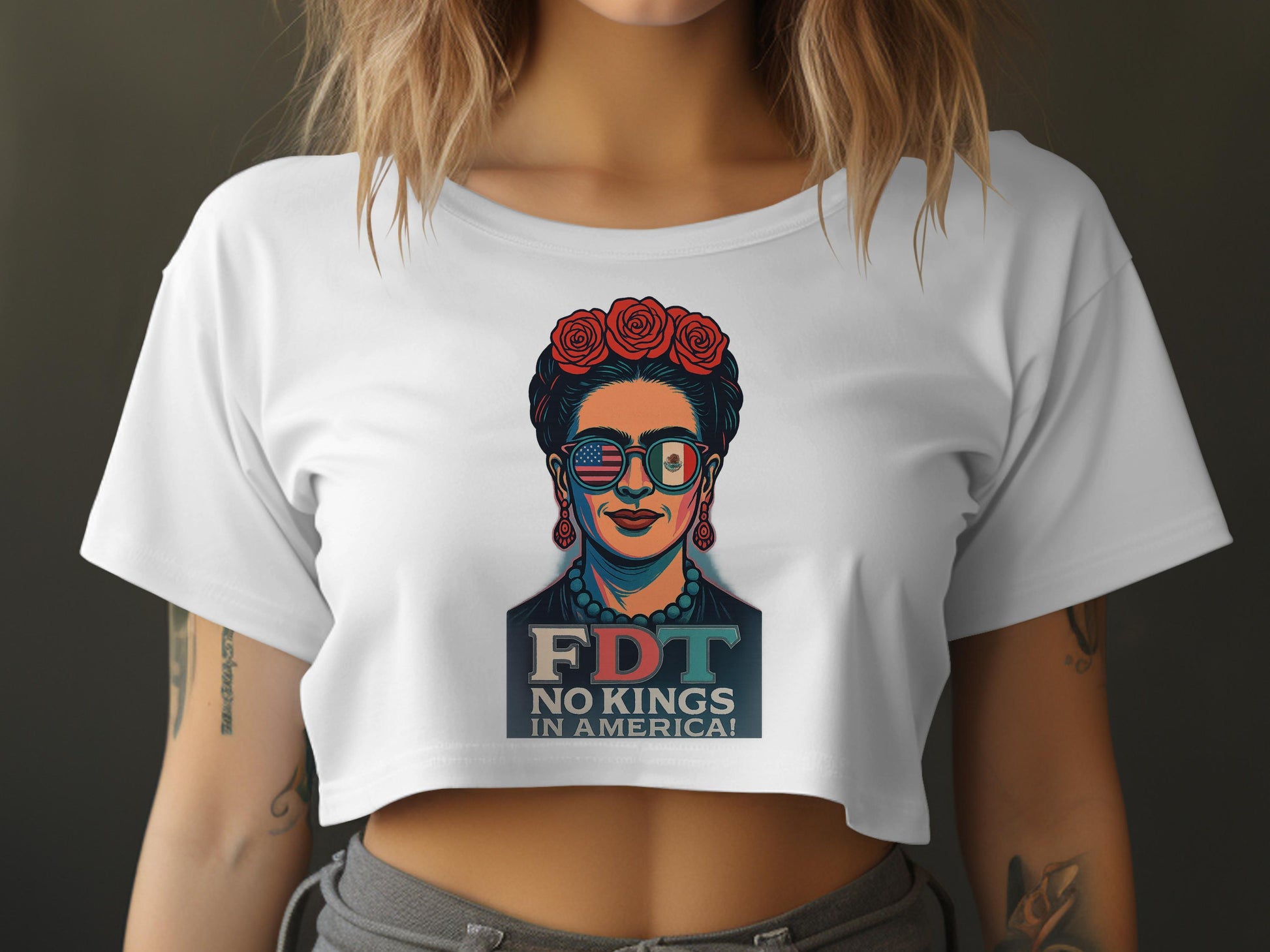 FDT No Kings In America Graphic Printed Crop Top product