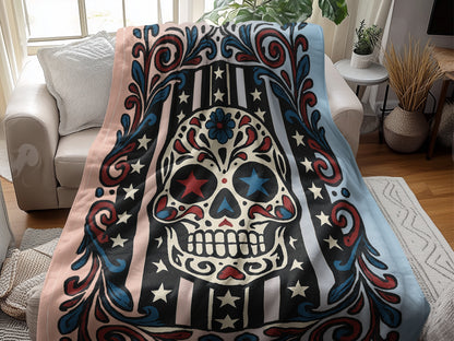 Colorful Skull Patterned Cozy Blanket product