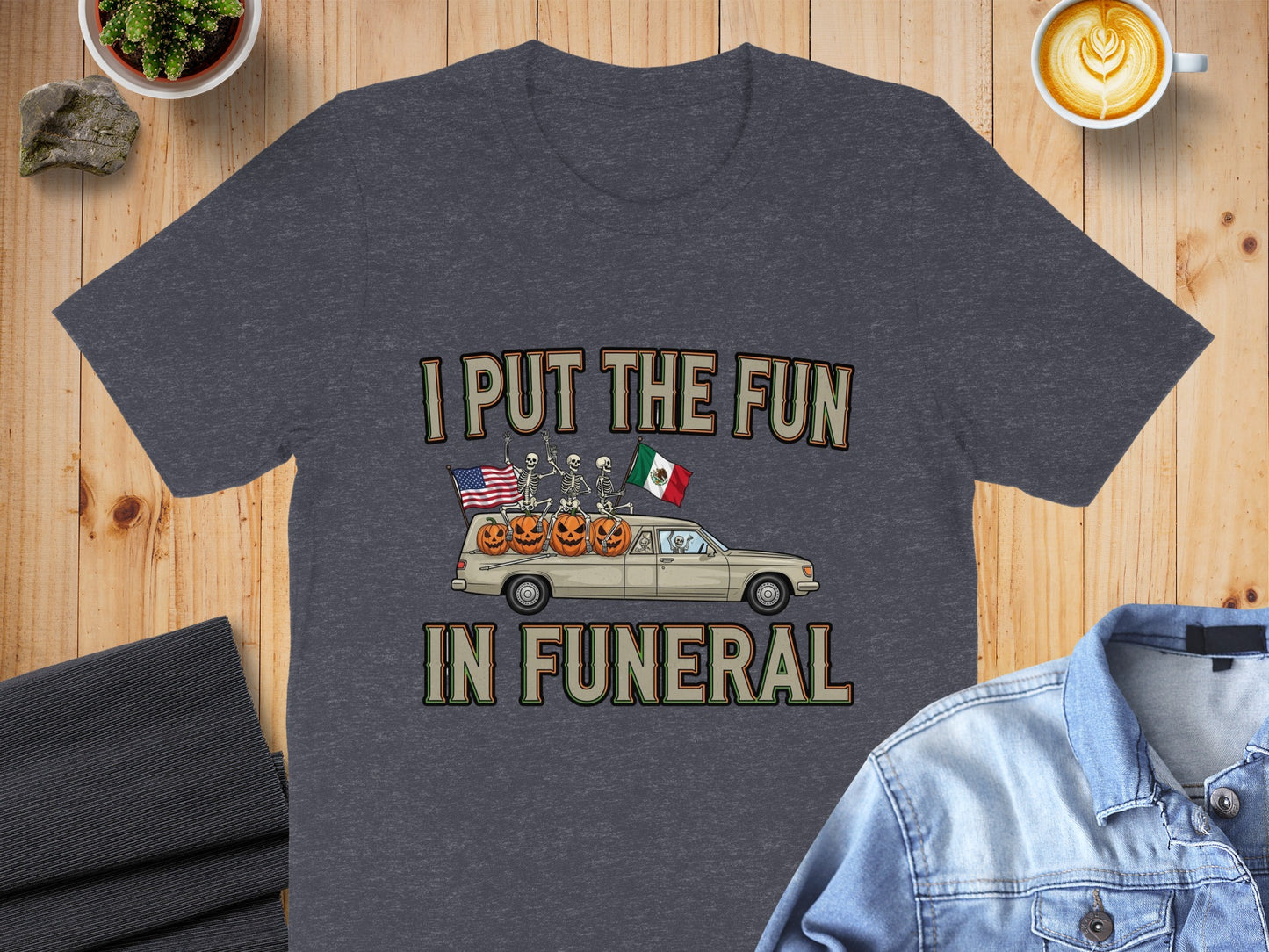 I Put The Fun In Funeral Halloween Car Graphic Shirt product