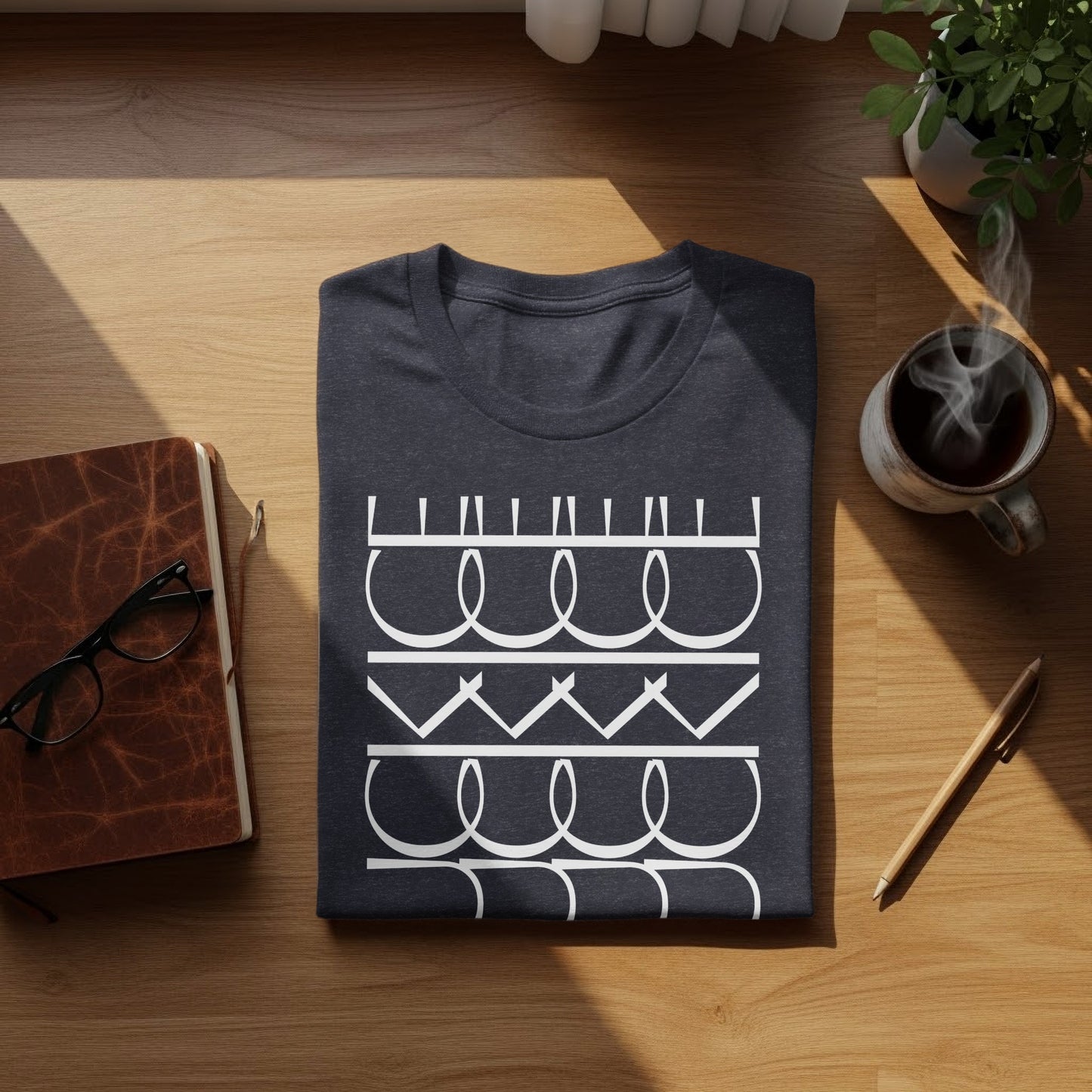 Geometric Patterned Navy Blue Casual Wear Shirt