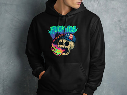 Bold Graphic Hoodie with Colorful Skull Design product