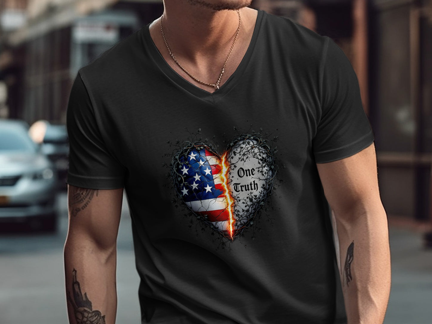 Patriotic Heart One Truth Graphic American Flag product