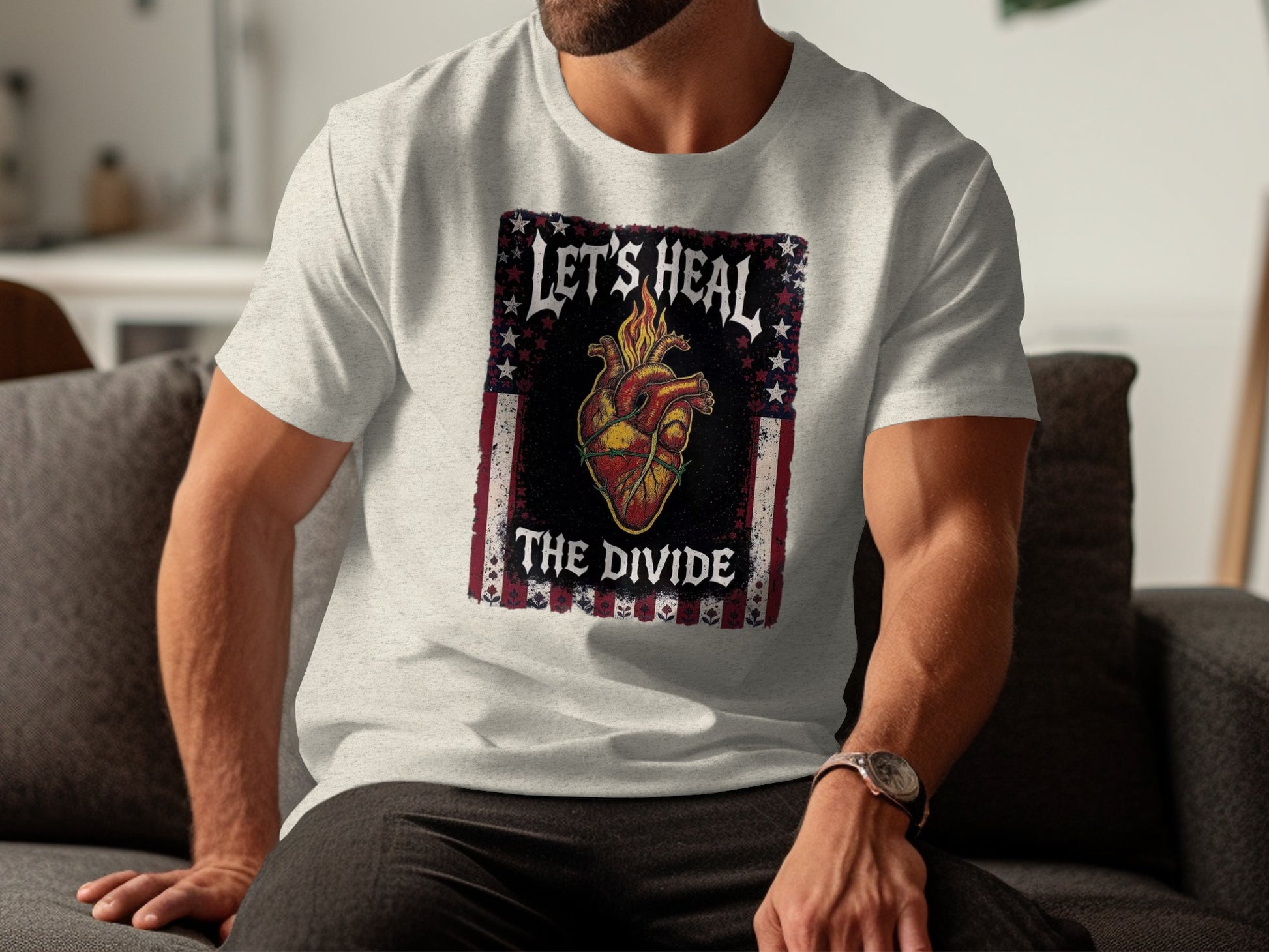 Let's Heal The Divide Heart Graphic T-shirt product