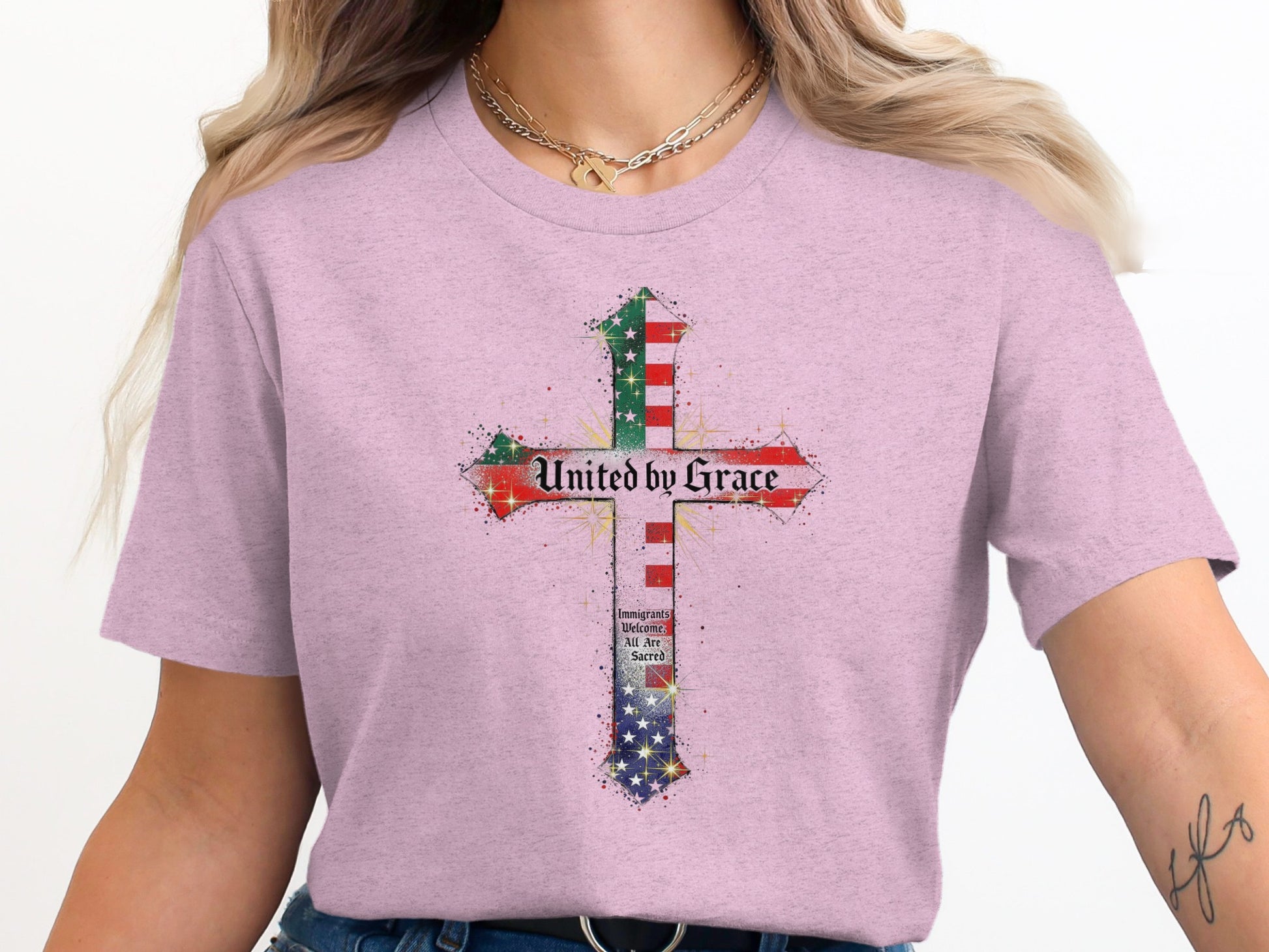 United by Grace Multicolor Cross Graphic Tee product
