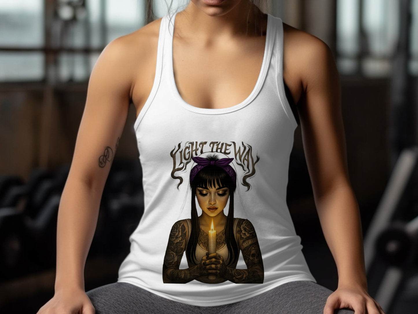 Light The Way Graphic Female Fitness Tank Top